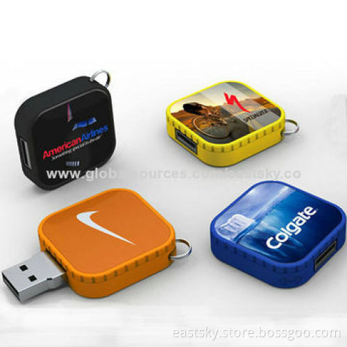 Promotional Square Swivel USB Flash Drive, Like a Square Box, 64MB to 32GB Memory CapacityNew